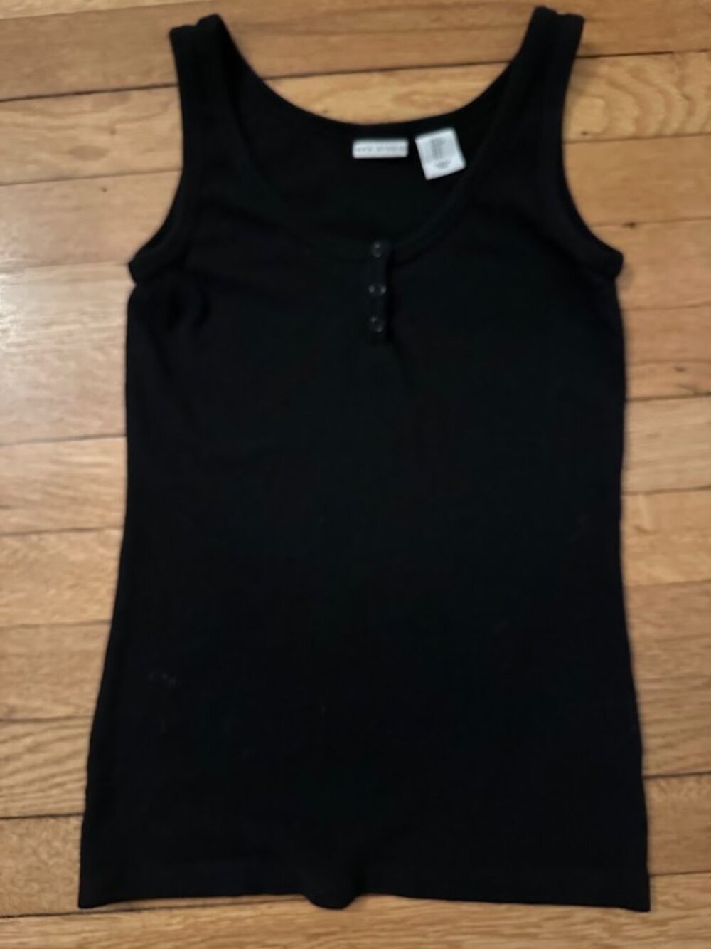 Max Studio Ribbed Tank Top - Black
